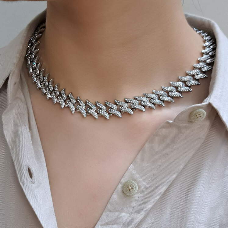 گردنبند و دستبند فول جواهری هیپ هاپ