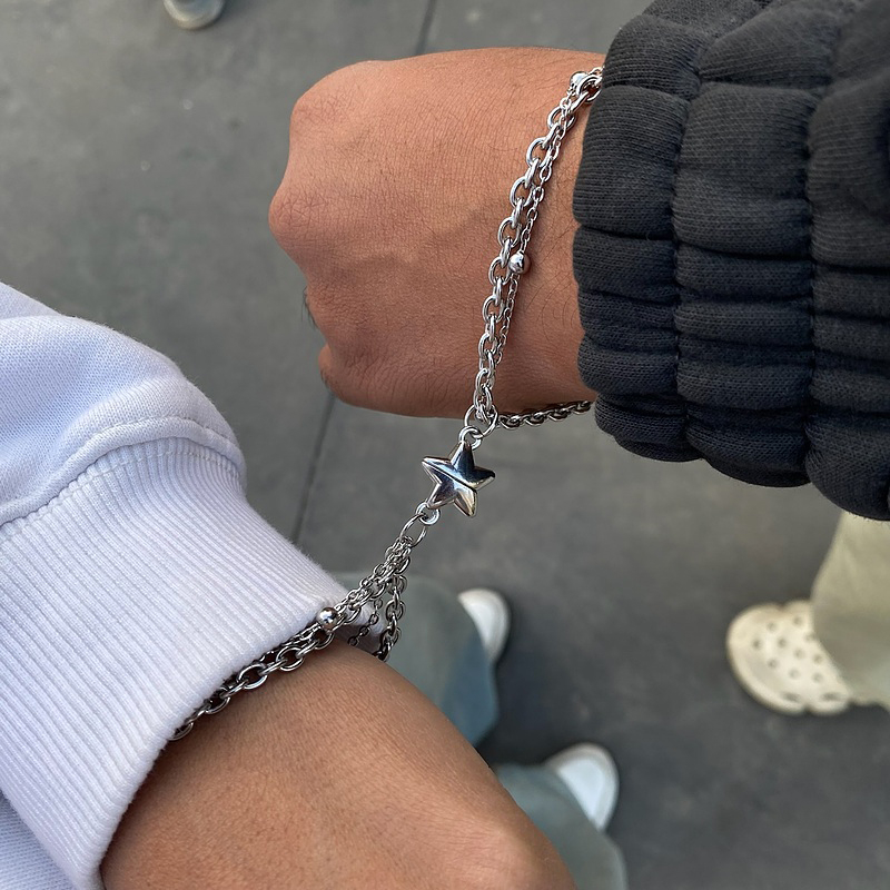  دستبند ست دوستی ستاره مگنتی 