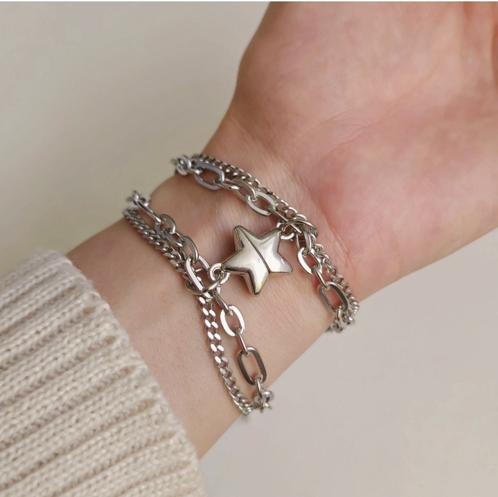  دستبند استیل ست ستاره‌ای مگنتی 