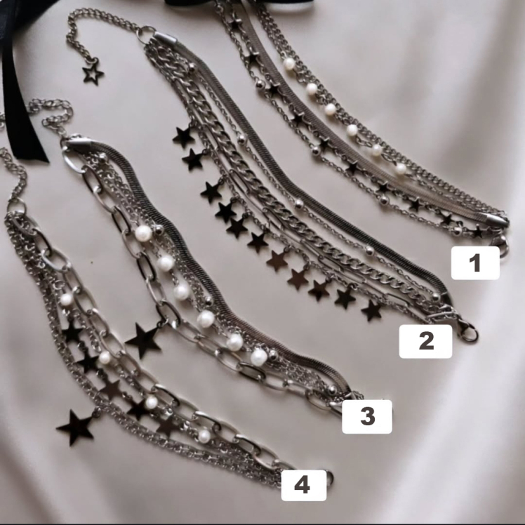 دستبند استیل ترکیبی ستاره