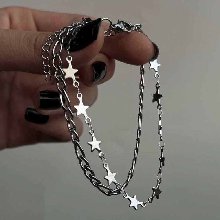 دستبند ستاره دو لاین استیل