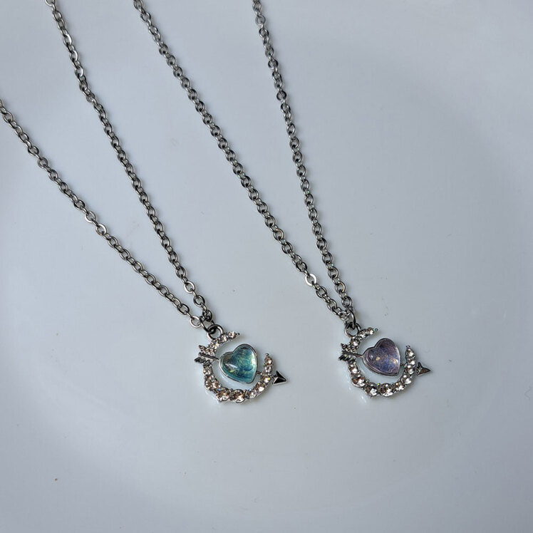 گردنبند جواهری قلب و تیرکمان