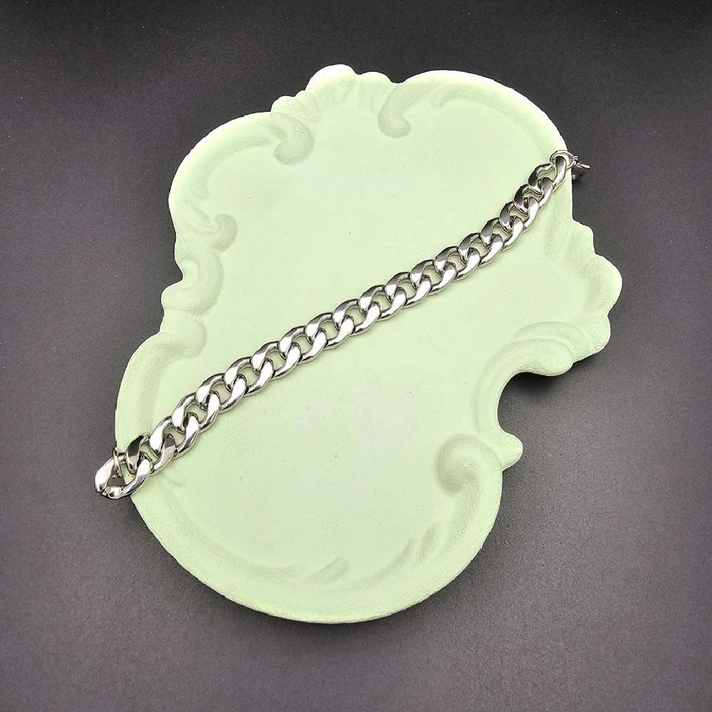  دستبند کارتیر ضخیم نقره ای 