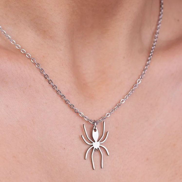 گردنبند استیل طرح عنکبوت 