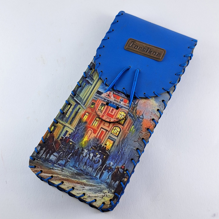 جا مدادی چوبی و چرم مصنوعی دست دوز