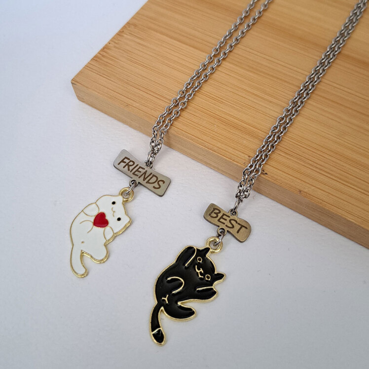 گردنبند ست مدل گربه بست فرندز 