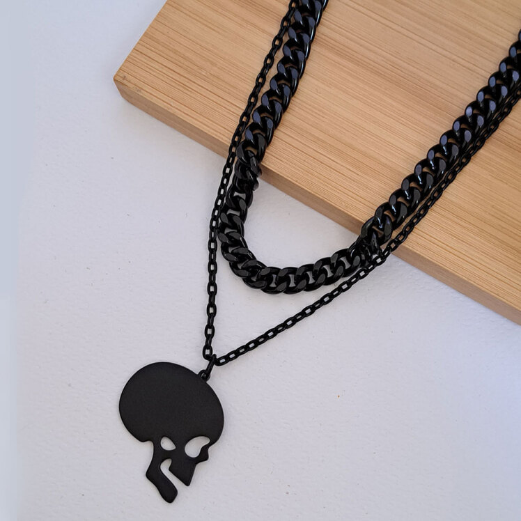 گردنبند 2 ردیف جمجمه