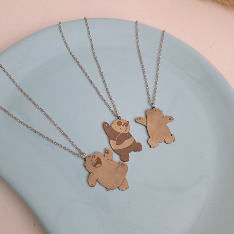 گردنبند مدل پاندا و دوستاش بسته 3 عددی 
