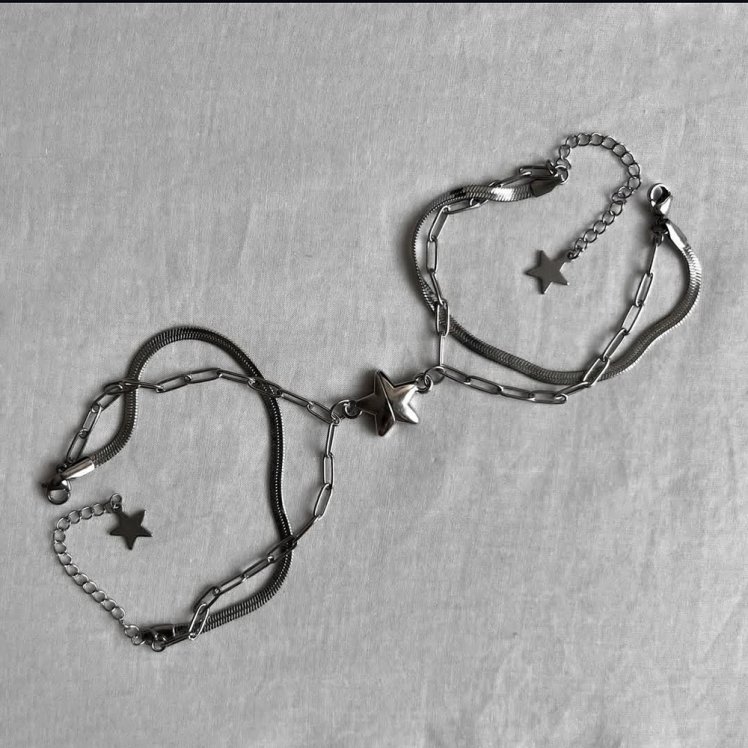 ست دستبند دوستی دو لاین ستاره مگنتی 