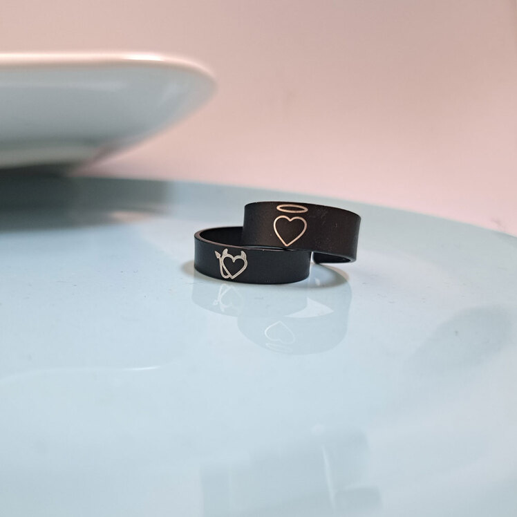 انگشتر ست قلب شاخ دار 