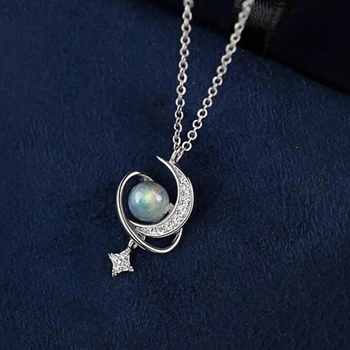 گردنبند جواهری ماه و زحل