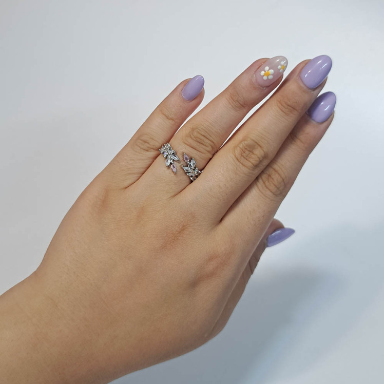 انگشتر جواهری طرح گندمی 