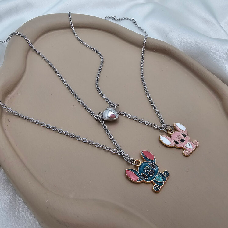 گردنبند ست دوستی استیج با قلب مگنتی 