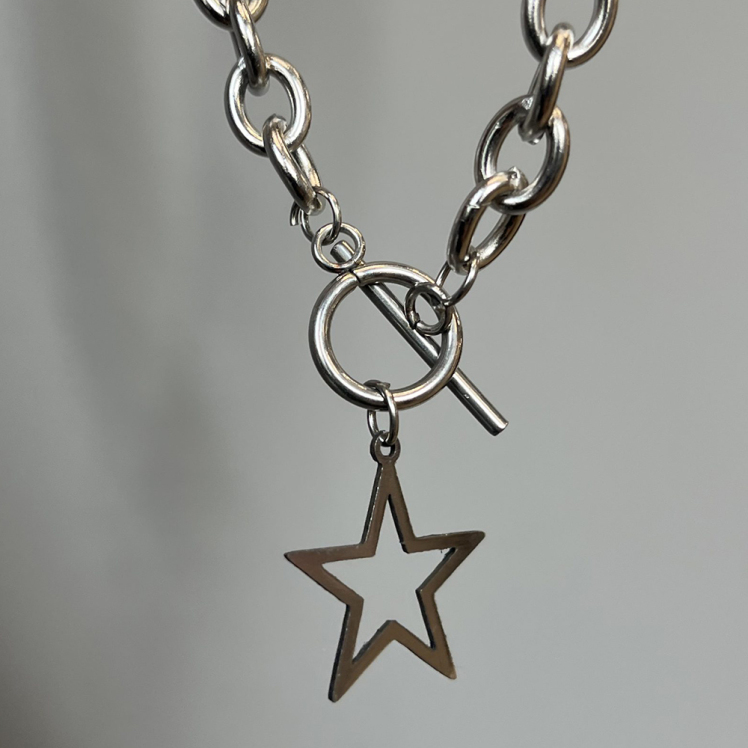 گردنبند دو لاین استیل ستاره 