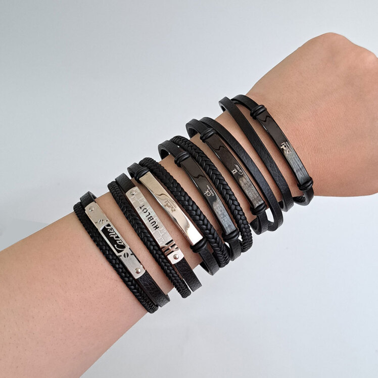 دستبند بند چرمی مردانه 