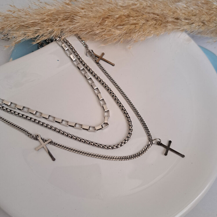 گردنبند سه لاین صلیب 