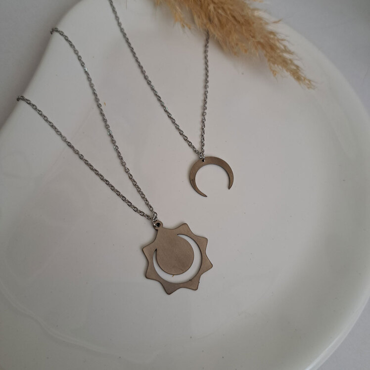 گردنبند ست ماه بسته 2 عددی 