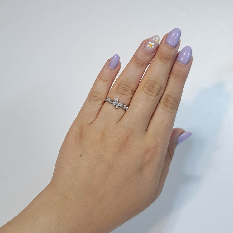 انگشتر جواهری طرح پروانه مینیمال 