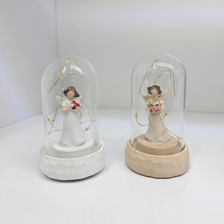 دکوری مجسمه فرشته و حباب شیشه ای