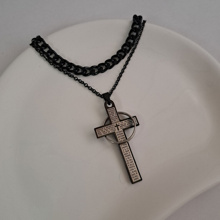 گردنبند صلیب حلقه دار دولاین 