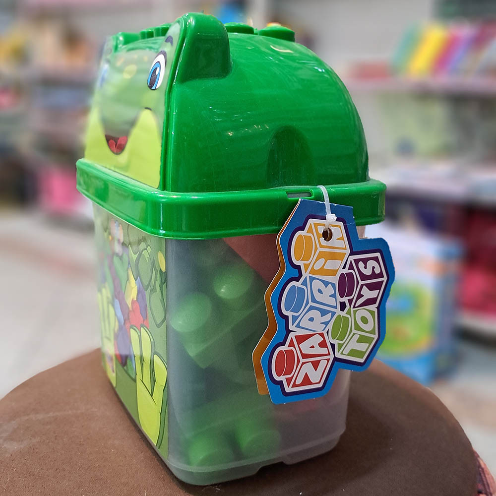  لگو سطلی طرح قورباغه و فیل 38 قطعه زرین تویز 