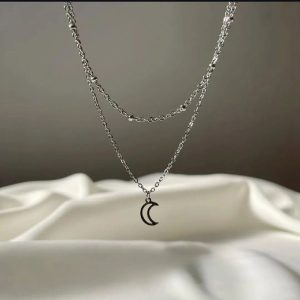 گردنبند دو لاین خلخال و ماه