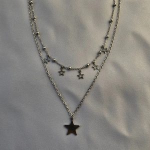 گردنبند دولاین ستاره توپر و خالی