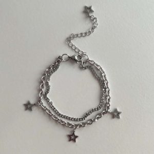 دستبند دو لاین ستاره استیل