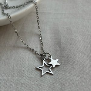 گردنبند دخترانه ستاره مینیمال استیل