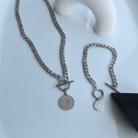 گردنبند کارتیر استیل تک ردیف و الیزابت