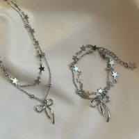 گردنبند یا دستبند دو لاین پاپیونی