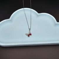 گردنبند جواهری پروانه دخترانه استیل