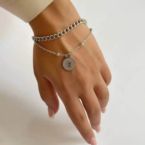 دستبند استیل زنانه الیزابت و کارتیر