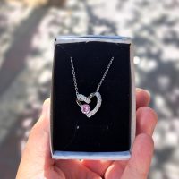 گردنبند جواهری قلب دفرمه