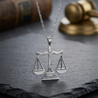 گردنبند استیل ترازوی عدالت