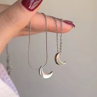 گردنبند ماه سه بعدی استیل