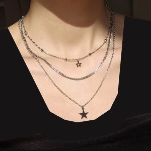 گردنبند سه لاین استیل ستاره